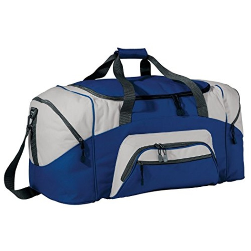 Port & Company - Color Block Sport Duffel, Royal/Grey