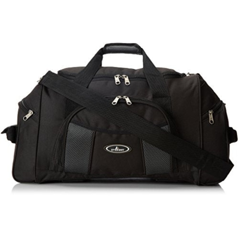 Everest Deluxe Sports Duffel, Black, One Size