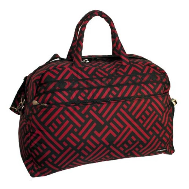 Jenni Chan Signature Soft Gym Duffel, Black/Red, One Size