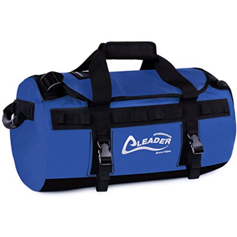 Leader Accessories Deluxe Water Resistant PVC Tarpaulin Duffel Bag Backpack (Blue, 70L)
