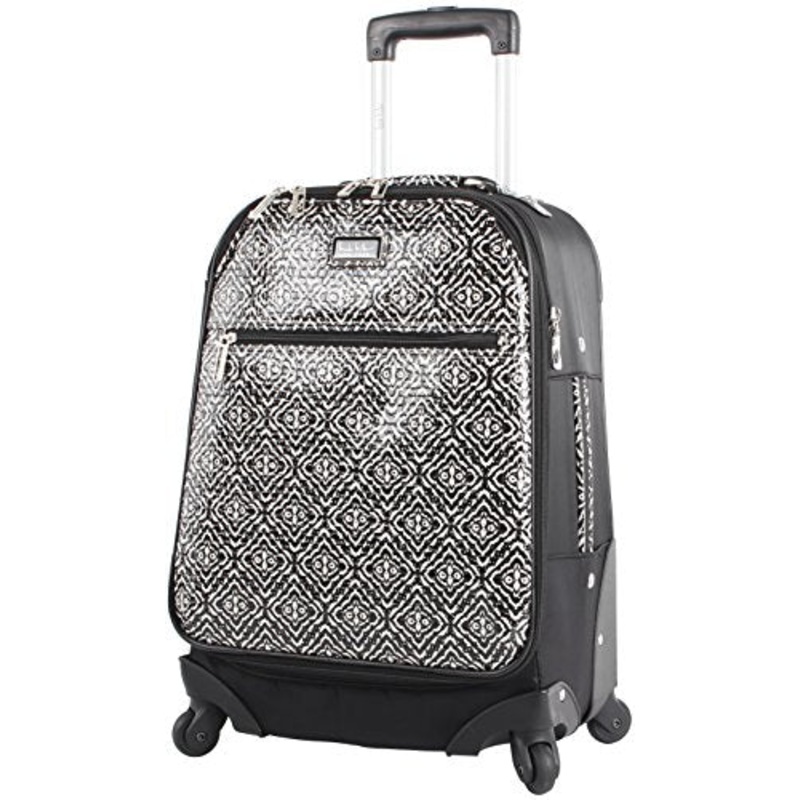 Nicole Miller Teagan 20" Long Bound Expandable Spinner Wheeled Suitcase (Black)