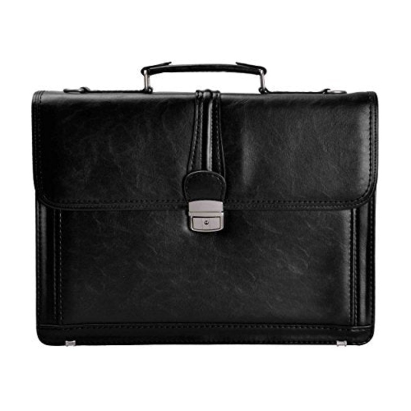 Zlyc Men Vintage Retro Pu Leather Messenger Shoulder Bag Satchel Business Briefcase Black