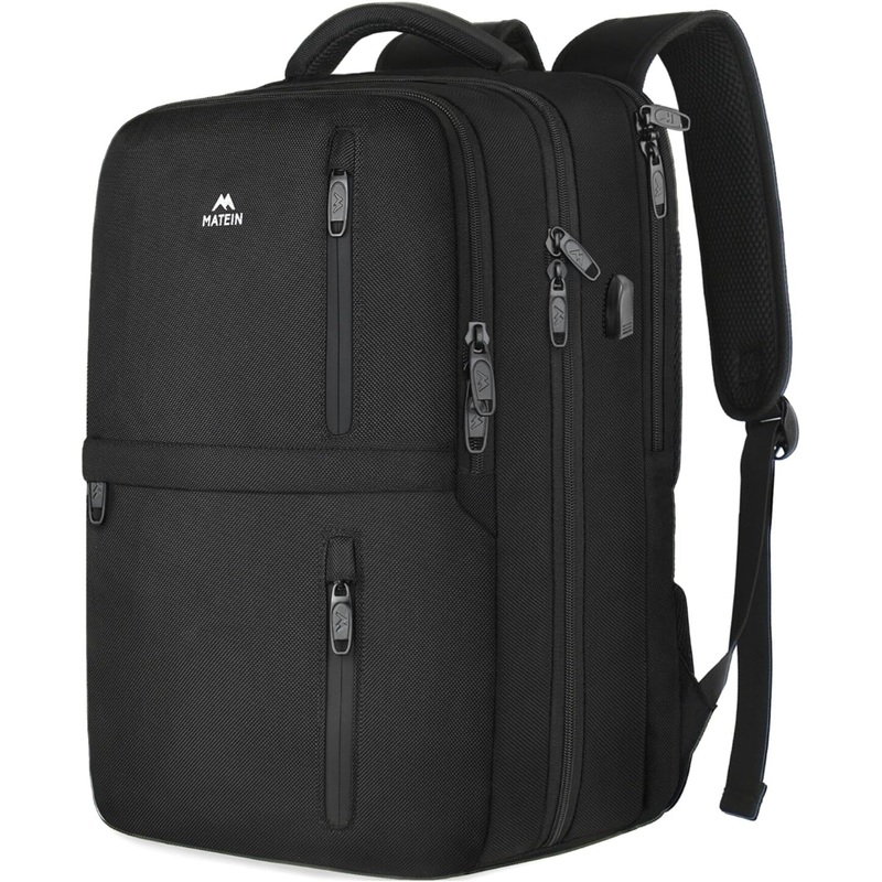 40L Carry on Travel Backpack with 17" Laptop Compartment & USB Port