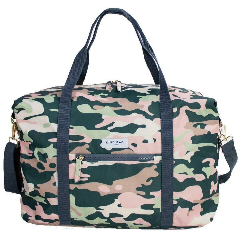 Kind Bag London Weekender Bag - Camouflage Green/Pink