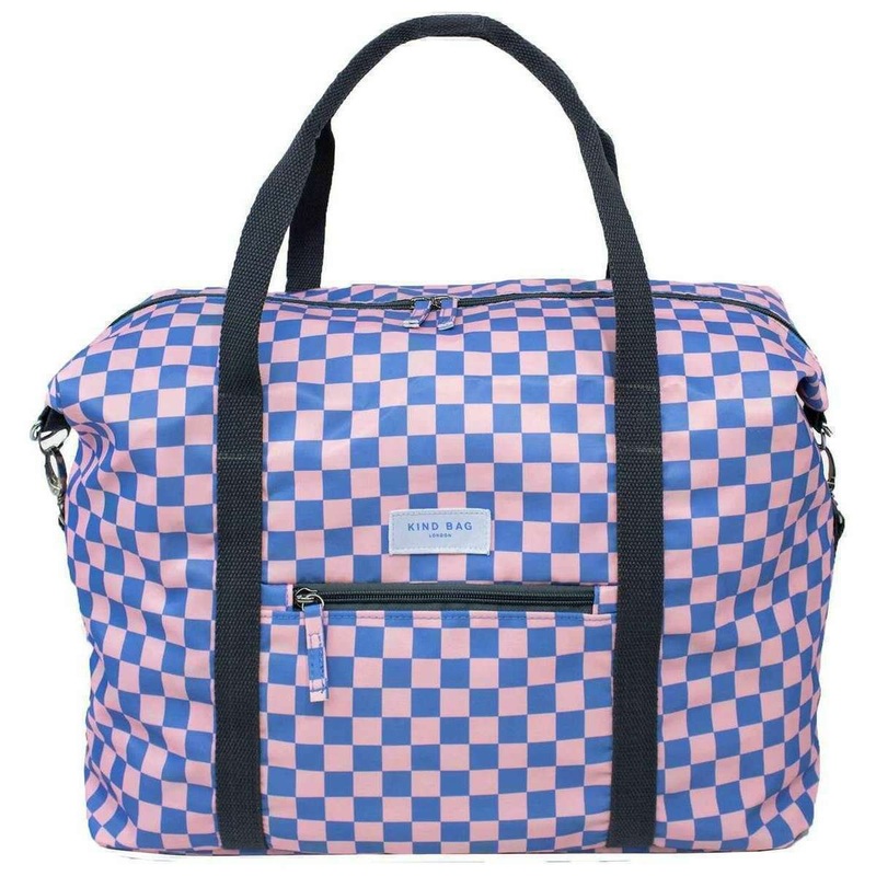 Kind Bag London Weekender Bag - Checkerboard Blue