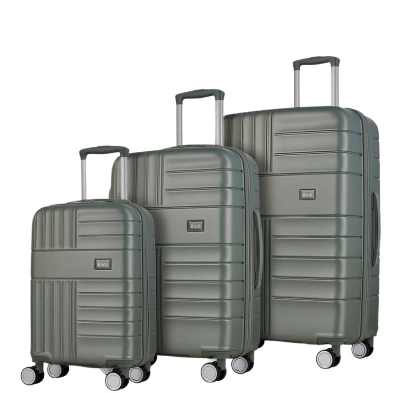 Rock Aspen 3 Piece Hardsided Suitcase Set - Sage Green