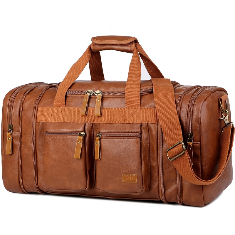 Baosha Vegan Leather Duffel Bag, Weekend Travel Bag, Sports Duffel bag