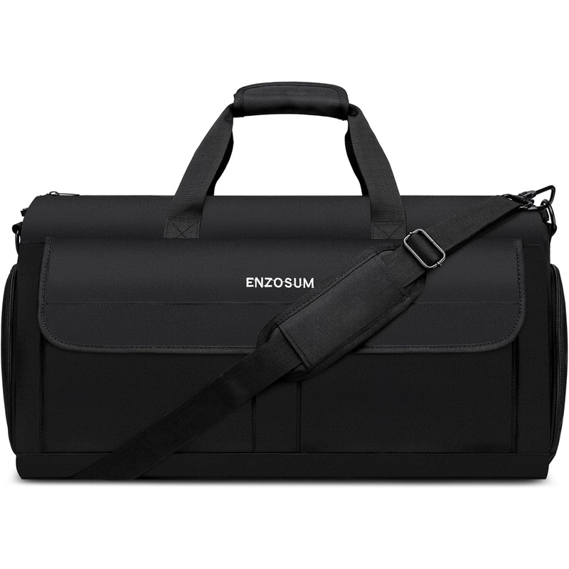 Garment Bags for Travel Large Suit Bag for Men Carry on Garment Bag Convertible Garment Duffle Bag with Shoes Compartment,2 in 1 Hanging Dress Suitcase Suit Travel Bags,Black