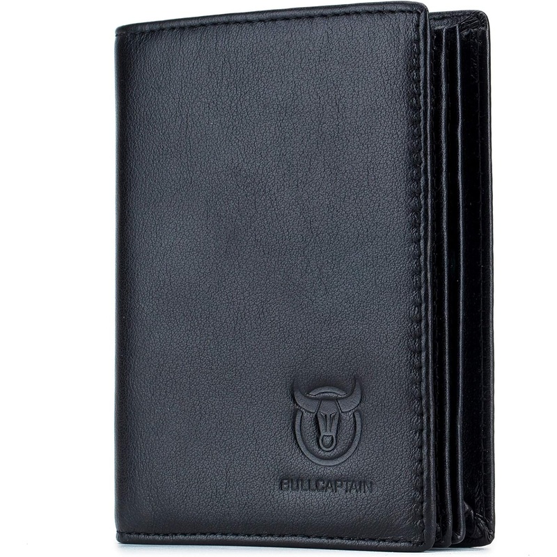 Genuine Leather Bifold Wallet/Credit Card Holder for Men - Black