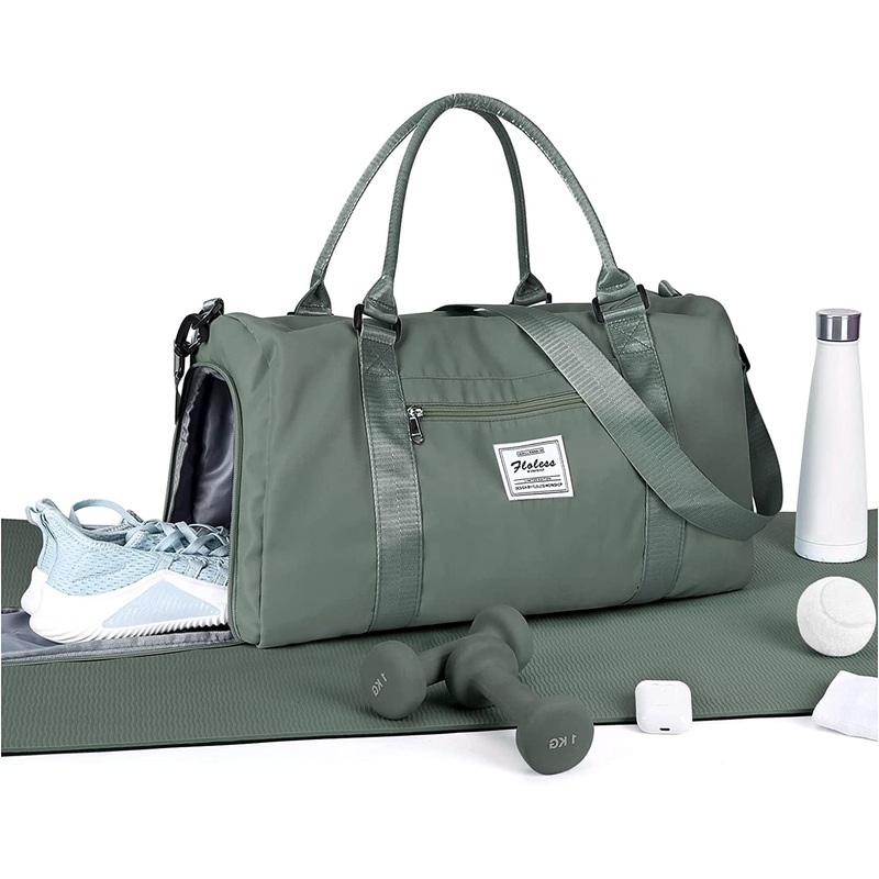 Gym Tote Bag with Shoes Compartment and Wet Pocket Travel Duffel Bag
