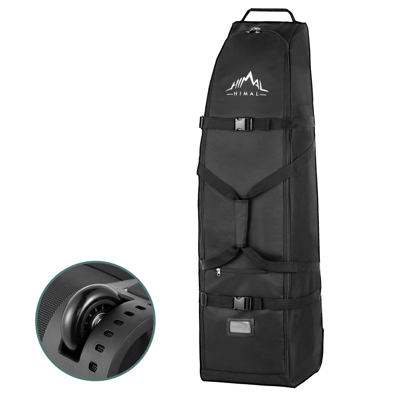 Himal Soft-Sided Golf Travel Bag with Wheels & Zipper - Heavy Duty 600D Polyester Oxford Wear, Universal Size