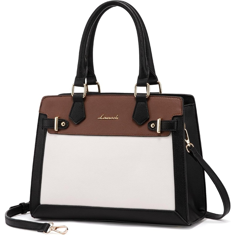 LOVEVOOK Purses and Handbags for Women, Tote Shoulder Bag Satchel Black Purse and PU Leather Top Handle for Ladies