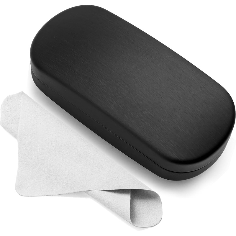 Marvolia Glasses Case Hard Shell - PU Leather Eyeglasses Case for Sunglasses Eye Glasses with Cleaning Cloth