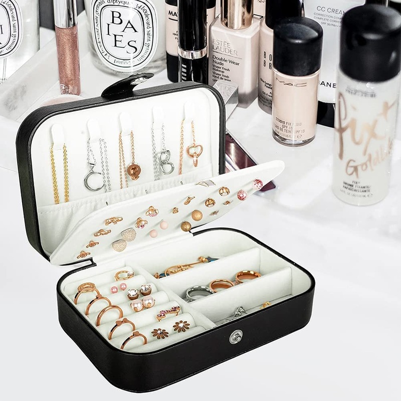 PU Leather Travel Jewelry Box Portable Mini Jewelry Case