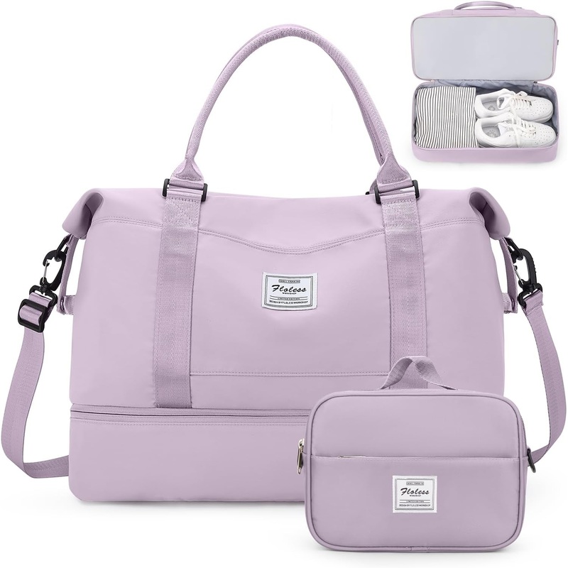 Weekend Travel Bags for Women with Shoes Compartment and Toiletry Bag