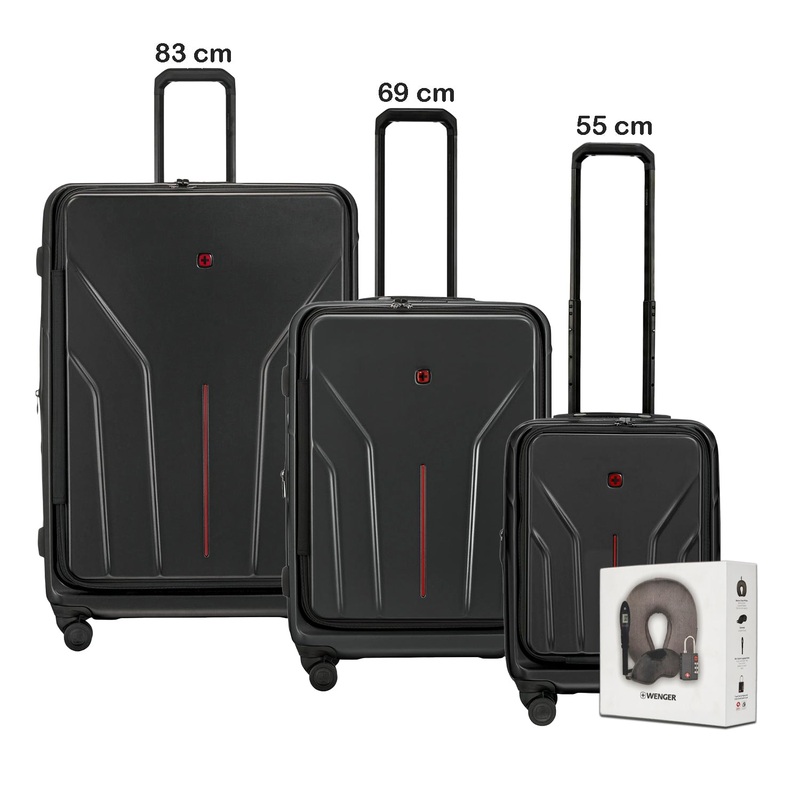 Wenger Apmlix Set of 3 Trolley 54+68+82cm+ Free Travel Acessories