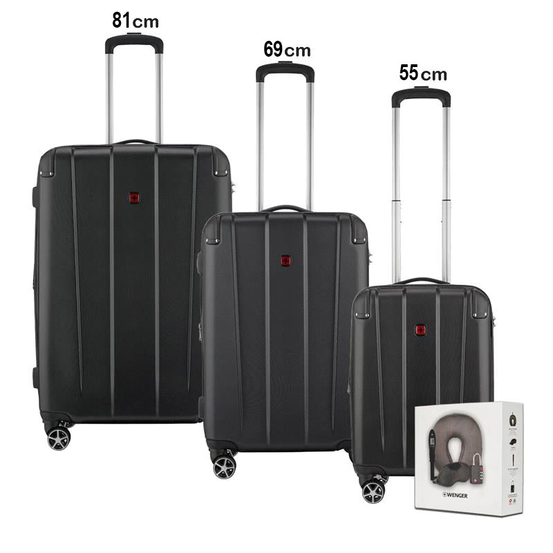 Wenger Protector Set of 3 Trolley 55+69+81cm + Free Travel Acessories