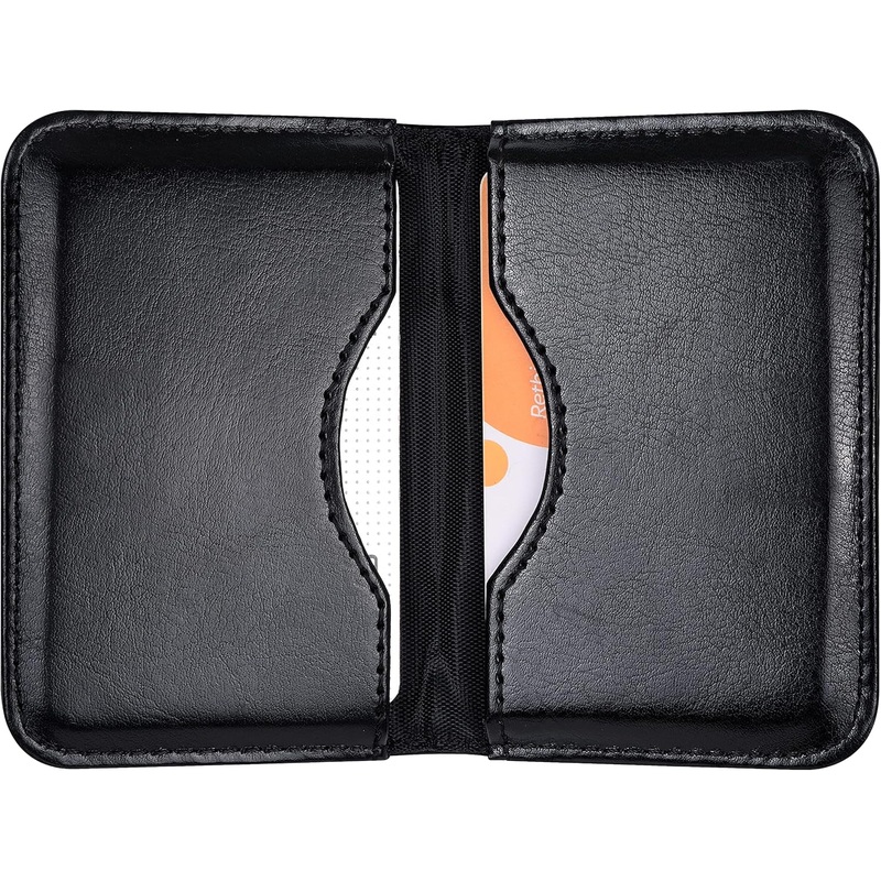 Wisdompro Business Card Holder, 2-Sided PU Leather Folio Name Card Holder Wallet Case with Magnetic Shut for Men and Women, Ultra Slim and Thin