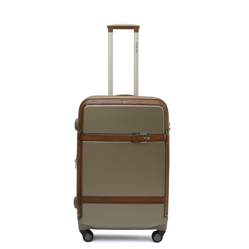 Emboss Leather Trolley(Medium) - Champagne & Cognac