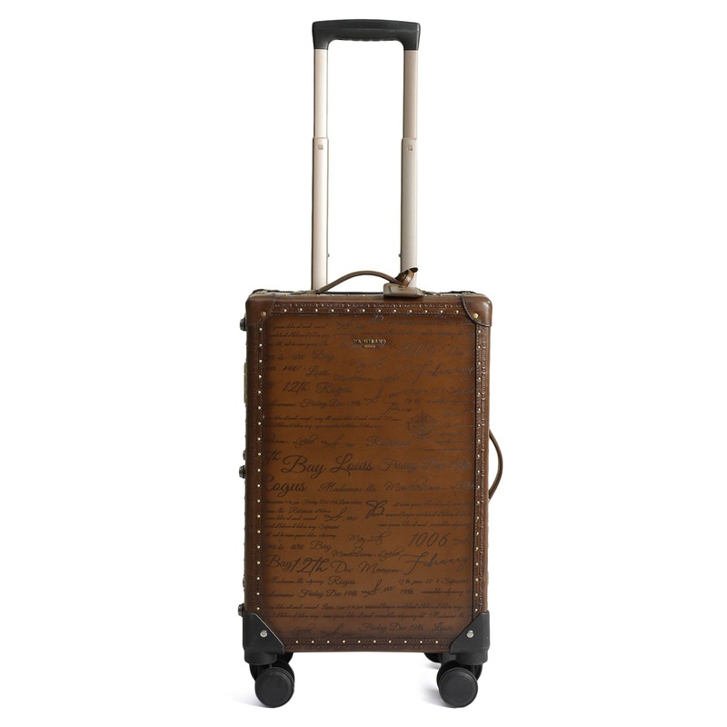 Signato Leather Trunk Trolley - Cognac