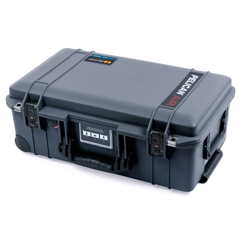 Pelican 1535 Air Case, Charcoal with Black Handles, TSA Locking Latches & Trolley