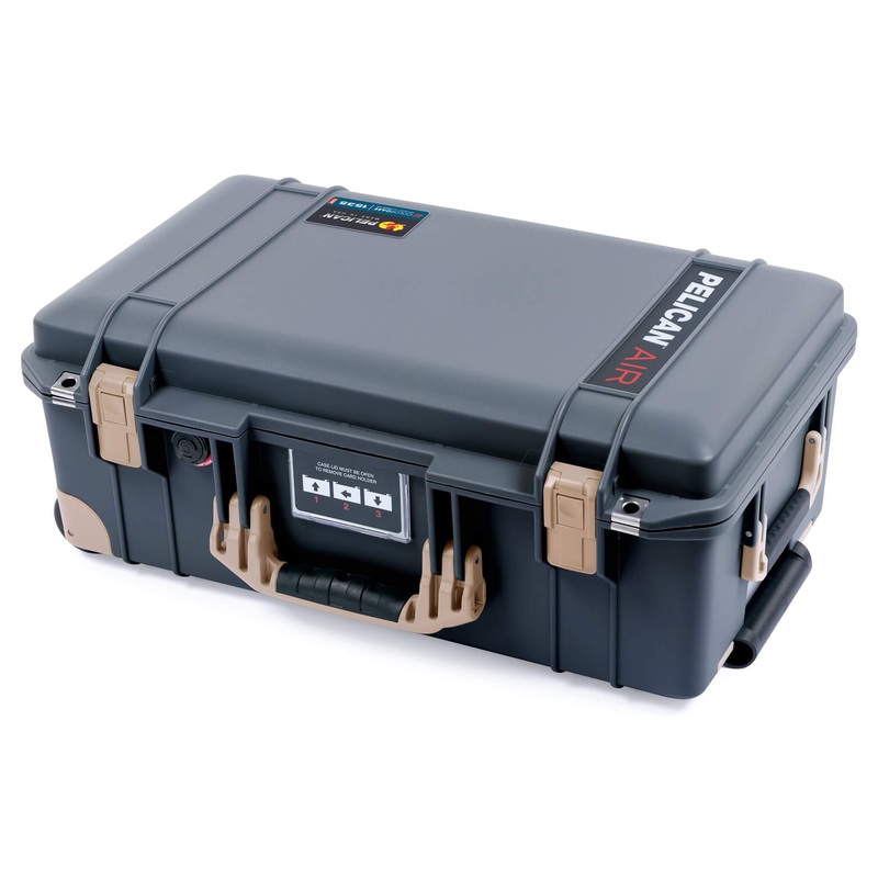 Pelican 1535 Air Case, Charcoal with Desert Tan Handles, Latches & Trolley