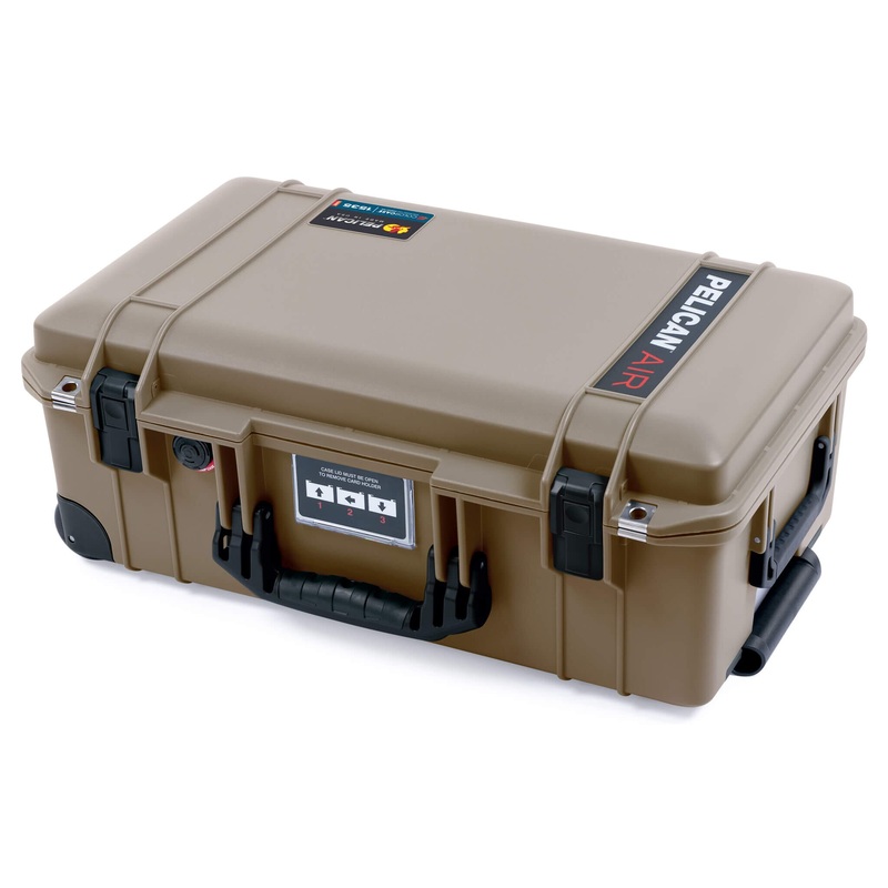Pelican 1535 Air Case, Dark Desert Dirt with Black Handles, Latches & Trolley