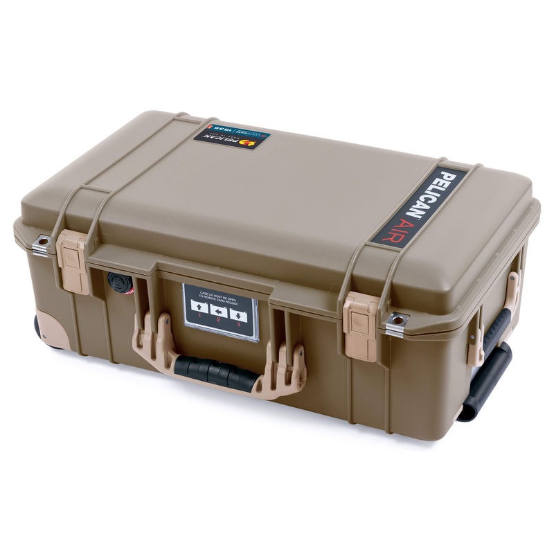 Pelican 1535 Air Case, Dark Desert Dirt with Desert Tan Handles, Latches & Trolley