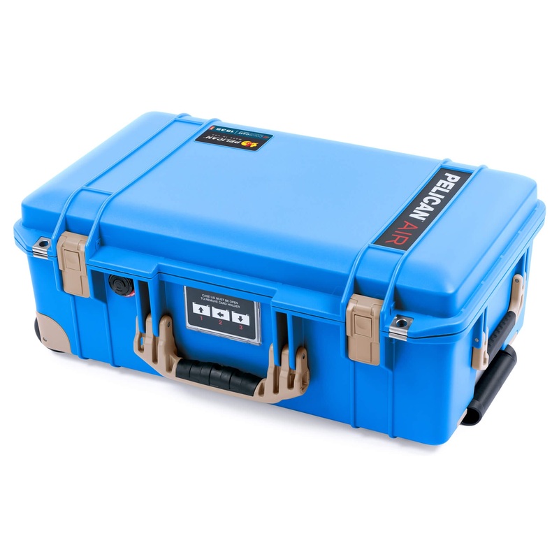 Pelican 1535 Air Case, Electric Blue with Desert Tan Handles, Latches & Trolley