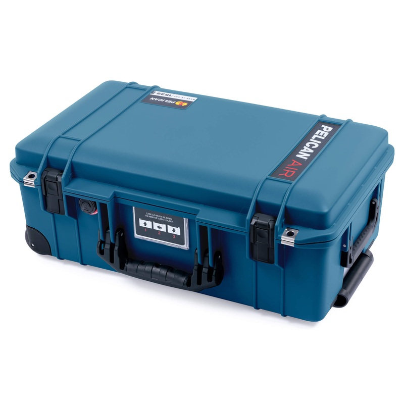 Pelican 1535 Air Case, Indigo with Black Handles, Latches & Trolley