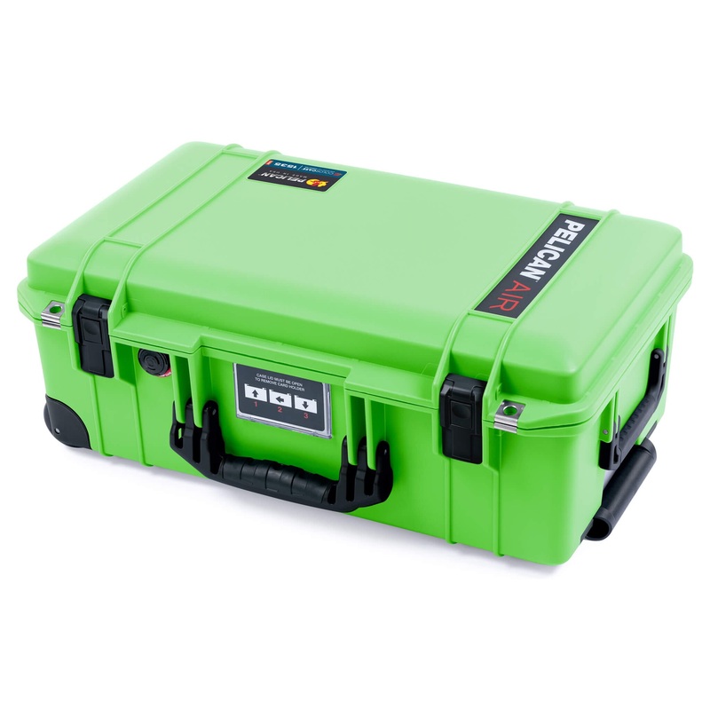 Pelican 1535 Air Case, Lime Green with Black Handles, Latches & Trolley