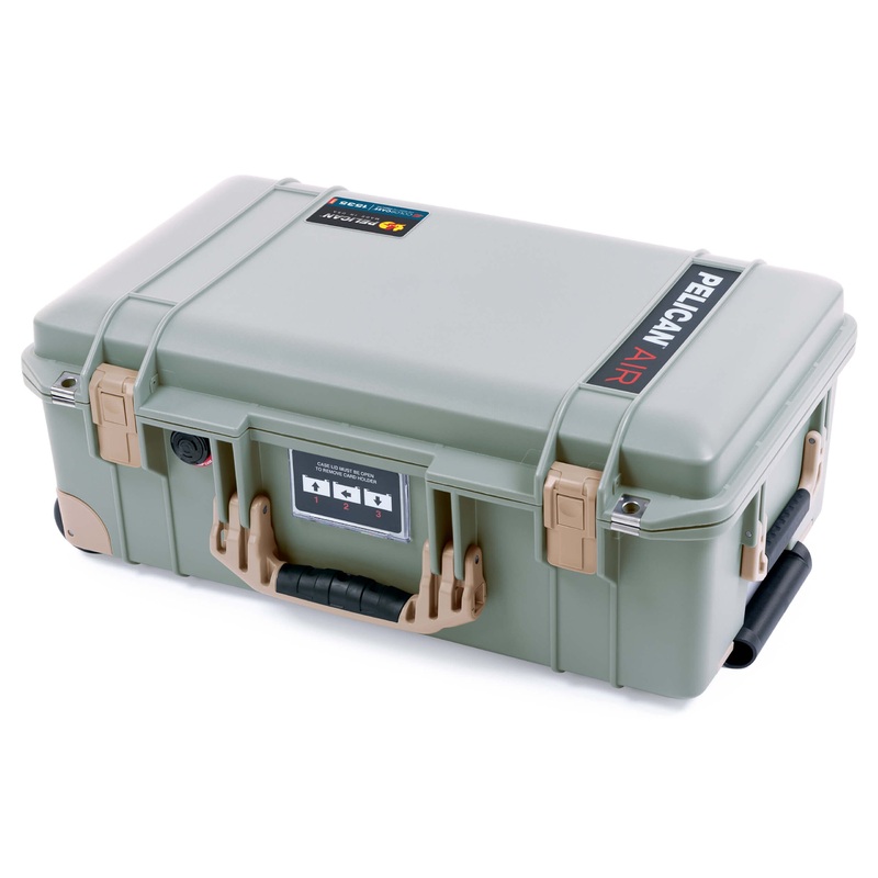 Pelican 1535 Air Case, Sage with Desert Tan Handles, Latches & Trolley