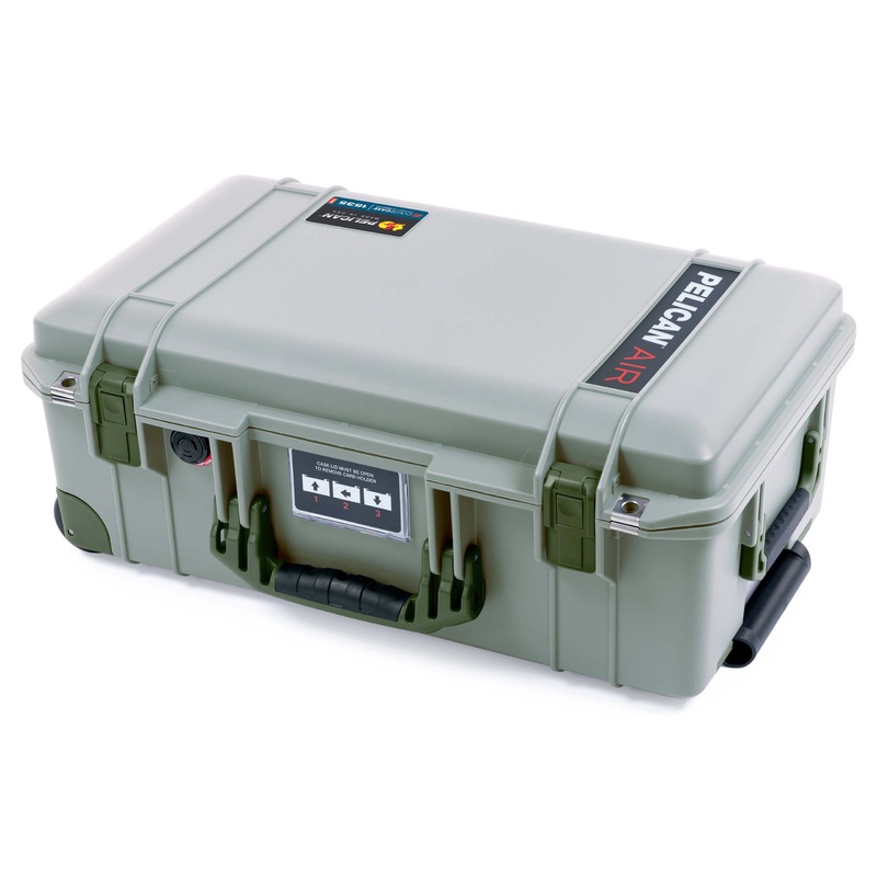 Pelican 1535 Air Case, Sage with OD Green Handles, Latches & Trolley