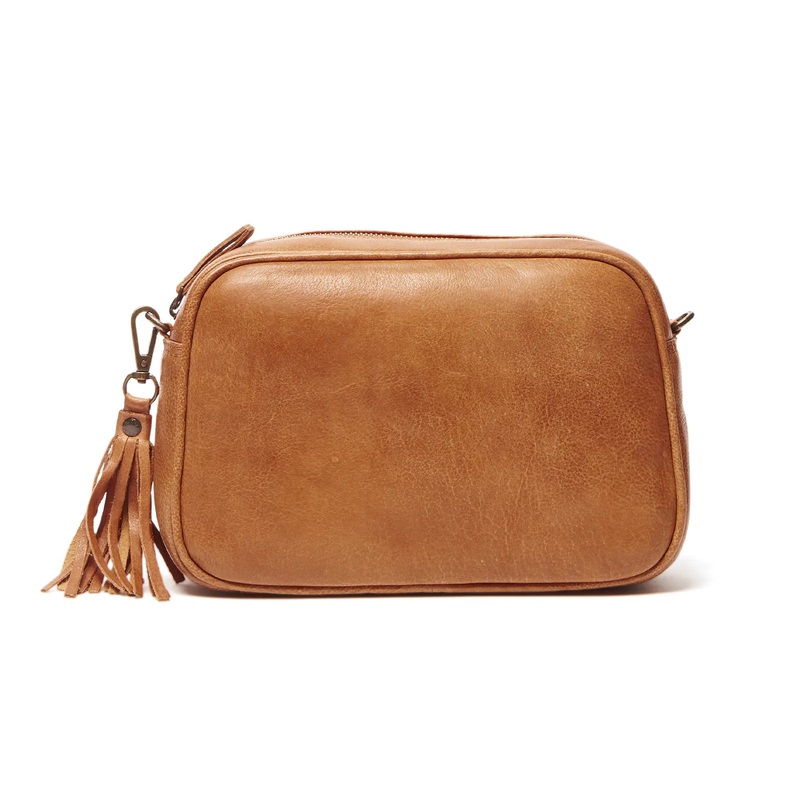 Oran - RH-473 Lucia Crossbody leather bag - Tan