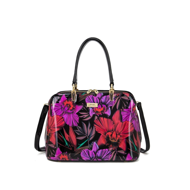 Serenade - SF15-8137 Orchid Triple Compartment Leather Bag