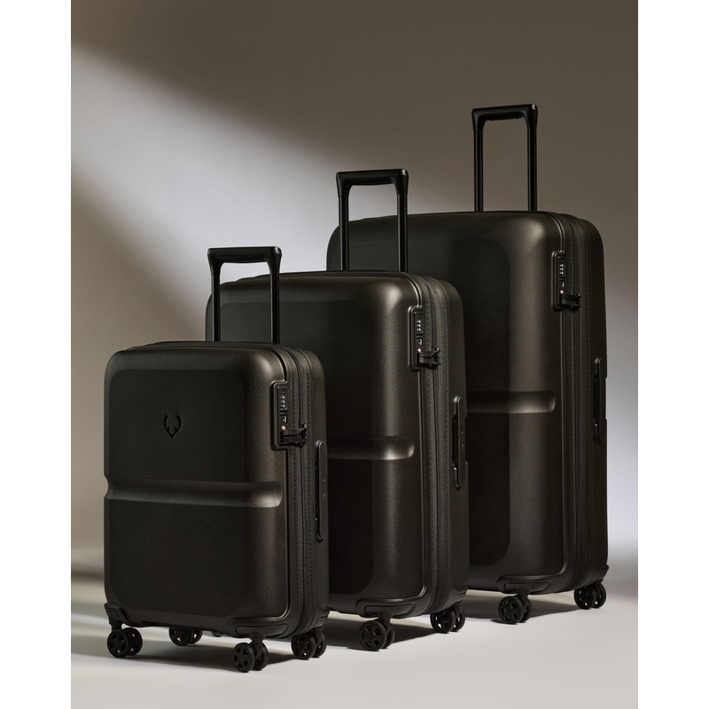 Suitcase Set in Black - Single Stripe