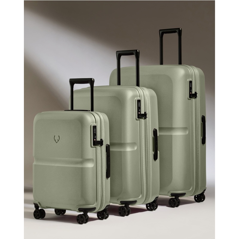 Suitcase Set in Clover Green - Single Stripe