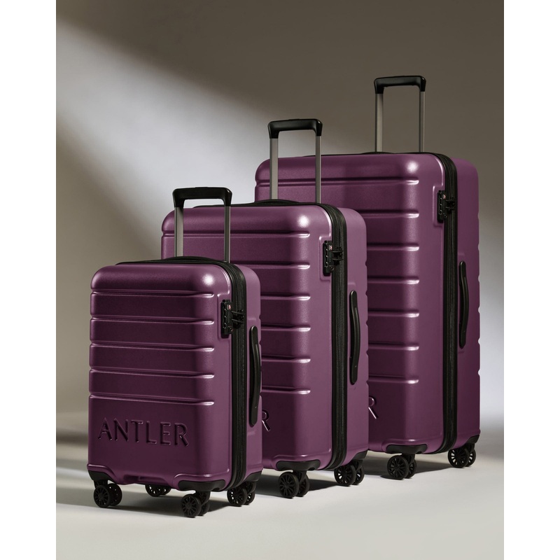 Suitcase Set in Dark Heather Purple - Logo