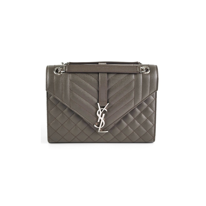 Saint Laurent Small Envelope Quilted Grey