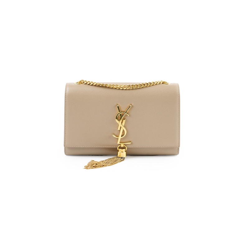 Saint Laurent Small Kate Tassel Dark Beige