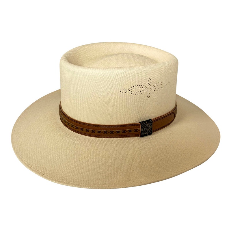 Angel Eyes Wide Brim Hat Handmade from 100% Oaxacan Cotton - Light Brown