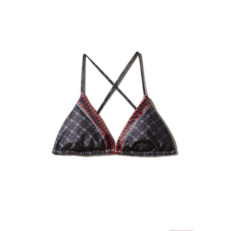 MIDNIGHT MONEY PATTERN BIKINI TOP