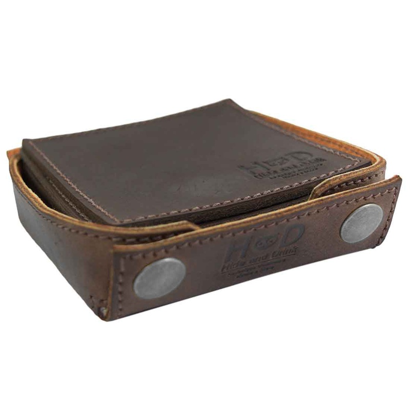 Square Box w/Stitching Coasters Set (6-Pack)