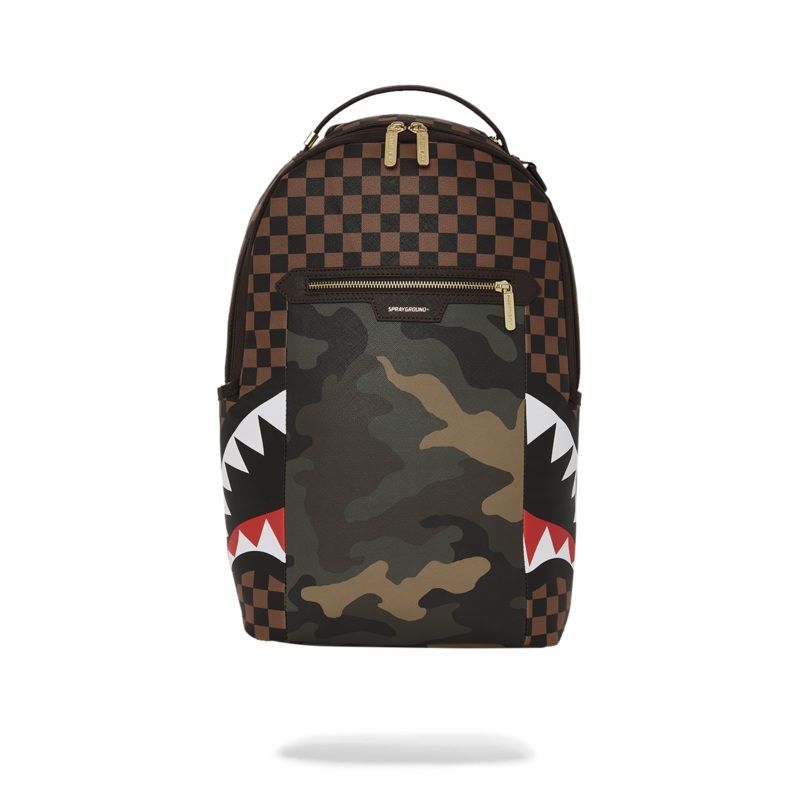 EXTERIOR GOLD ZIP POCKET SHARKS IN PARIS BACKPACK (DLXV)