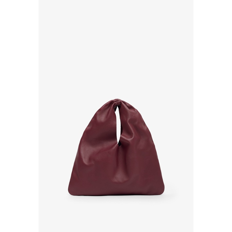 Bindle small burgundy leather bag
