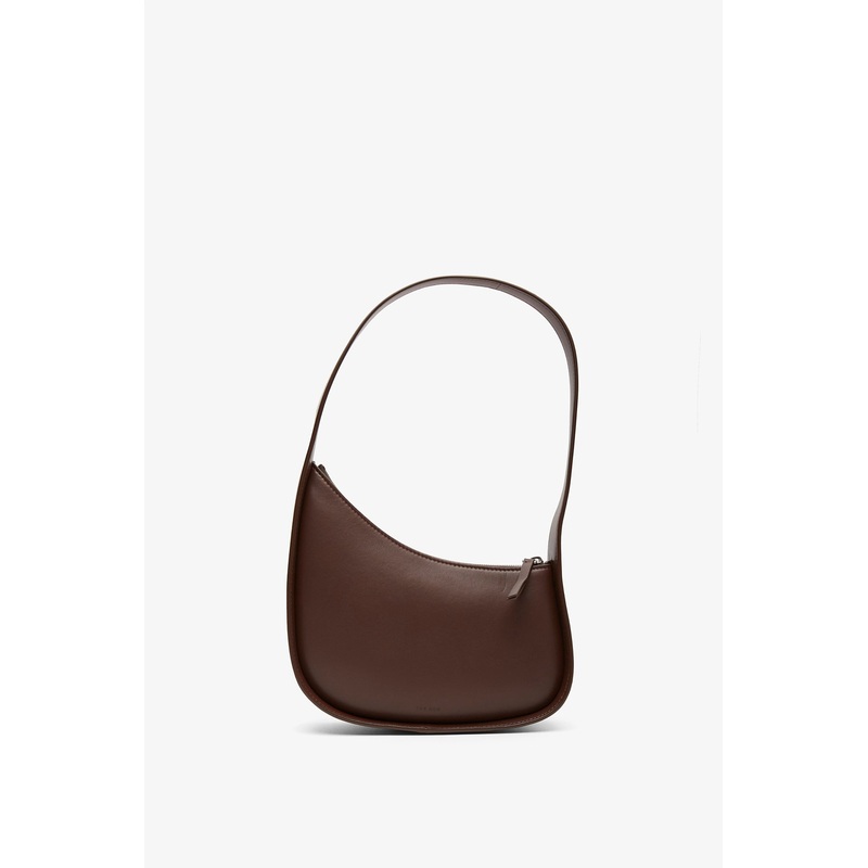 Half moon brown leather bag
