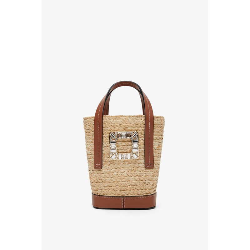 Viv Skate embellished raffia bucket bag