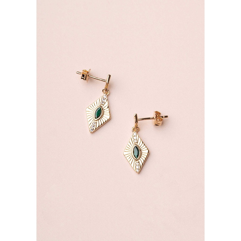 Earring 23ptper19 Liz Boucles Green