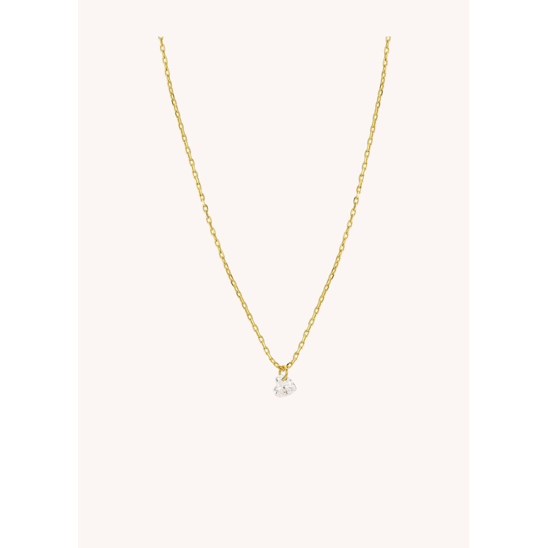 Necklace White Crystal Co-293g Gold