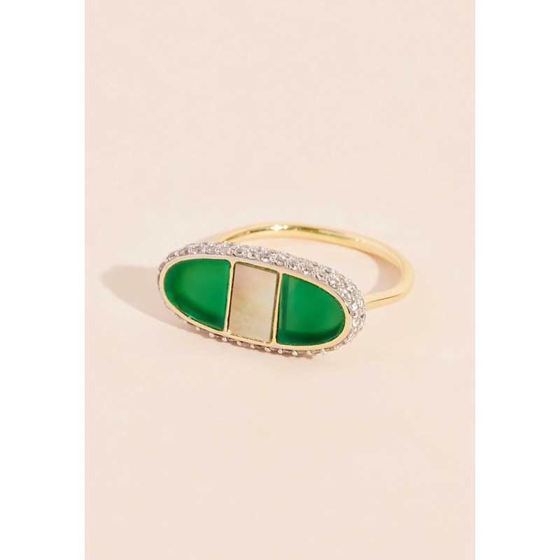 Ring Izy 1 Ring Green-Pearl